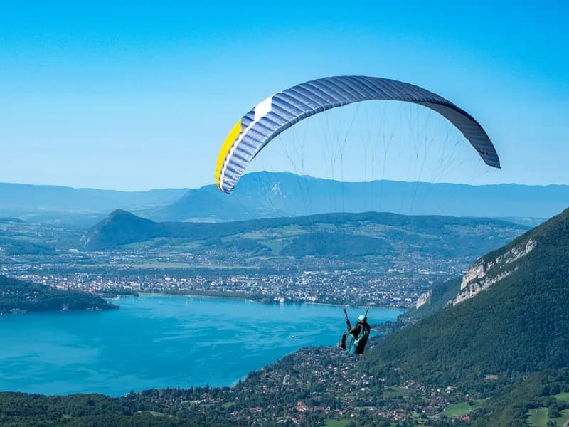 Paragliding over Lake Annecy