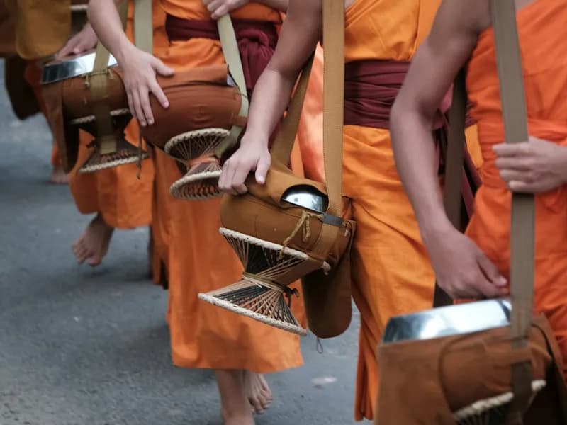 Morning Alms Giving Ceremony