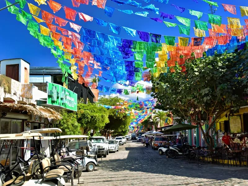 Colorful Street Art & Town Square