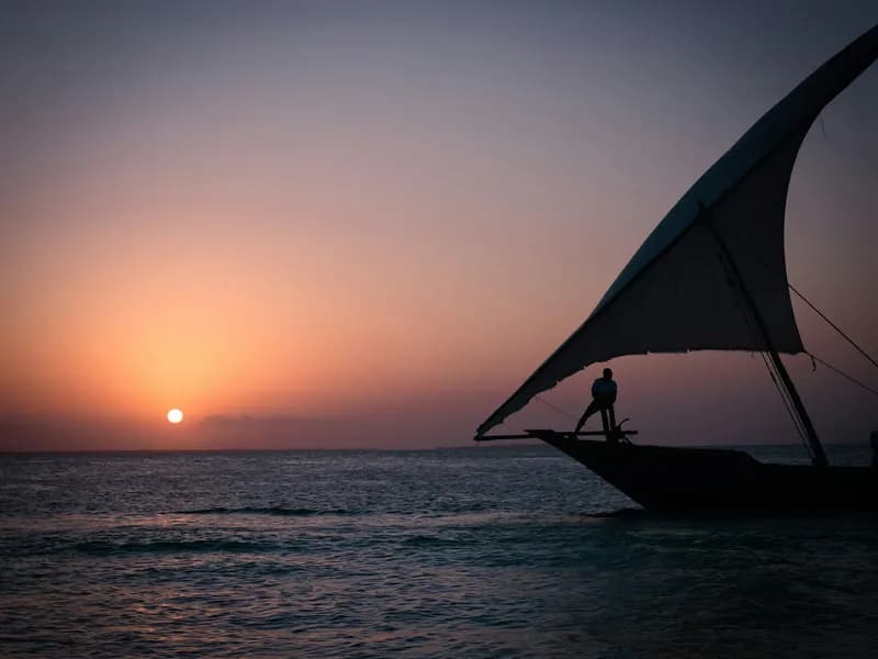Dhow Sailing at Sunset